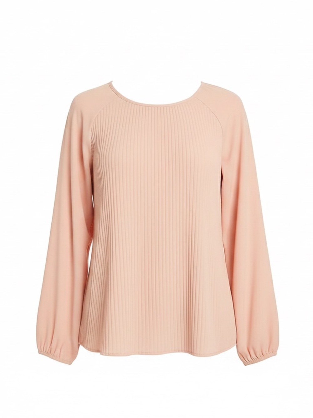 Calvin Klein Women's Pink Pleated Long Sleeve Blouse Top L - Picture 2 of 10